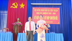 Bà Lê Thị Diễm đắc cử chức danh Chủ tịch UBND xã Tiên Thuận, nhiệm kỳ 2021-2026