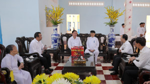 Trưởng Ban Tuyên giáo và Dân vận Trung ương thăm, làm việc với Chưởng quản Hội thánh Cao Đài Tây Ninh